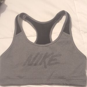 Nike Gray Compression Sports Bra with Racerback